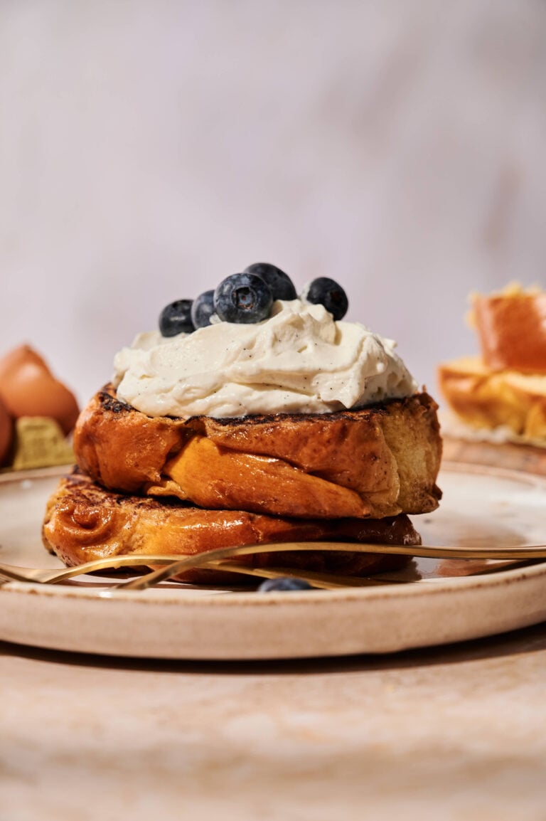 French Toast with Vanilla Bean Whipped Cream