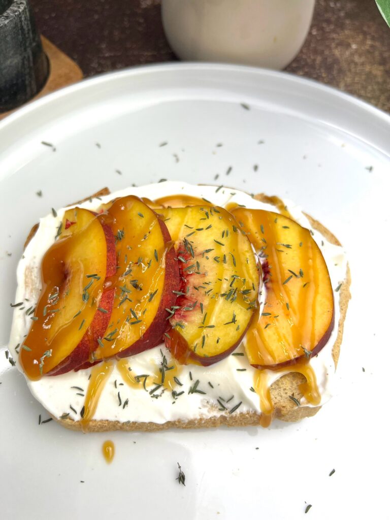 Ricotta and Peaches Toast