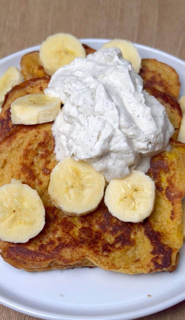 French Toast with Vanilla Bean Whipped Cream