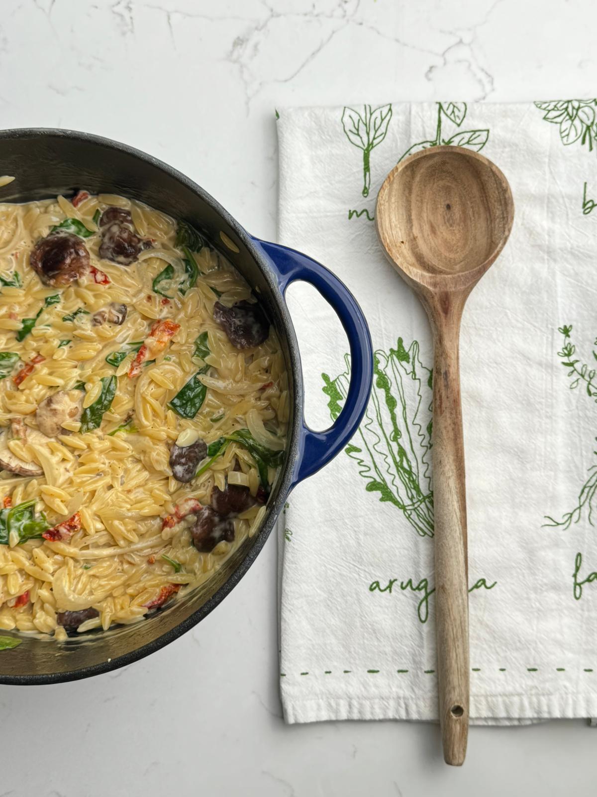 Mushroom and Sun Dried Tomato Orzo