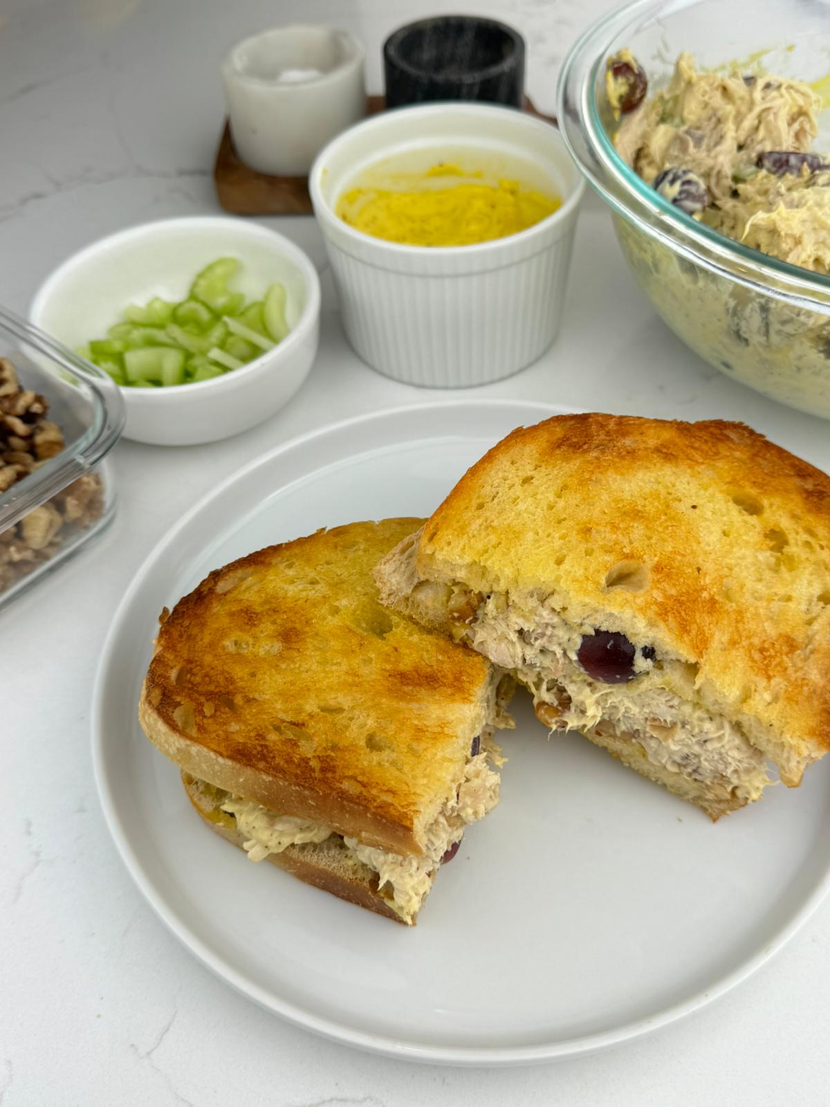 Grape and Walnut Chicken Salad