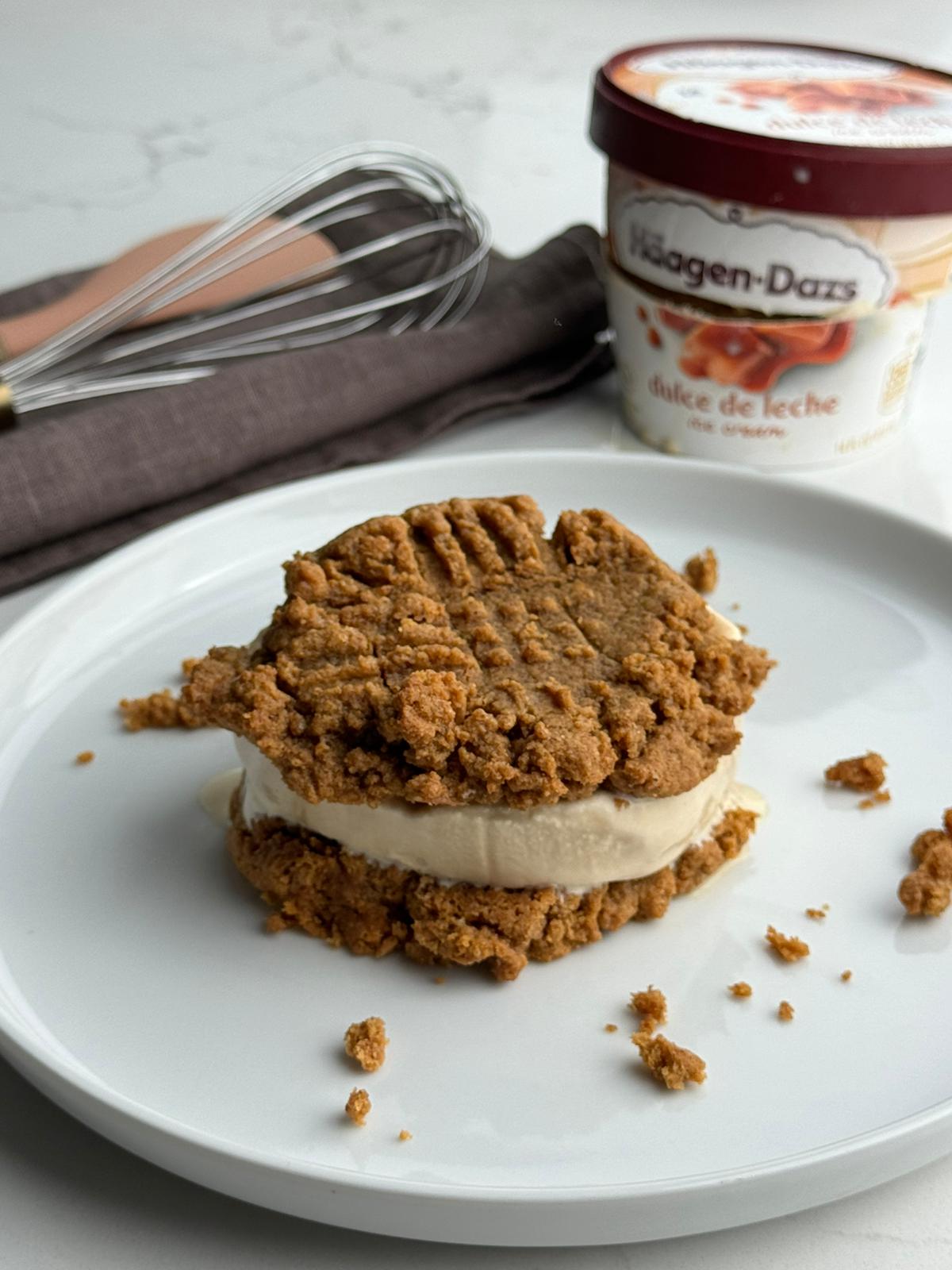 Nut Butter and Dulce de Leche Ice Cream Sandwich