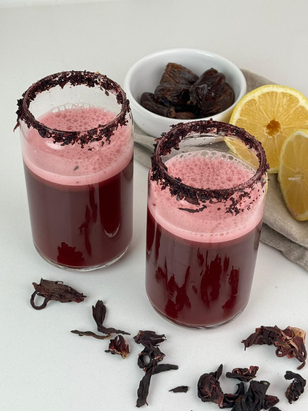 Hibiscus and Date Lemonade