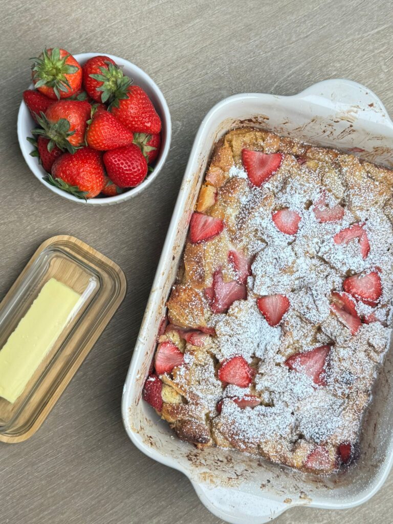 Strawberry Almond French Toast Casserole