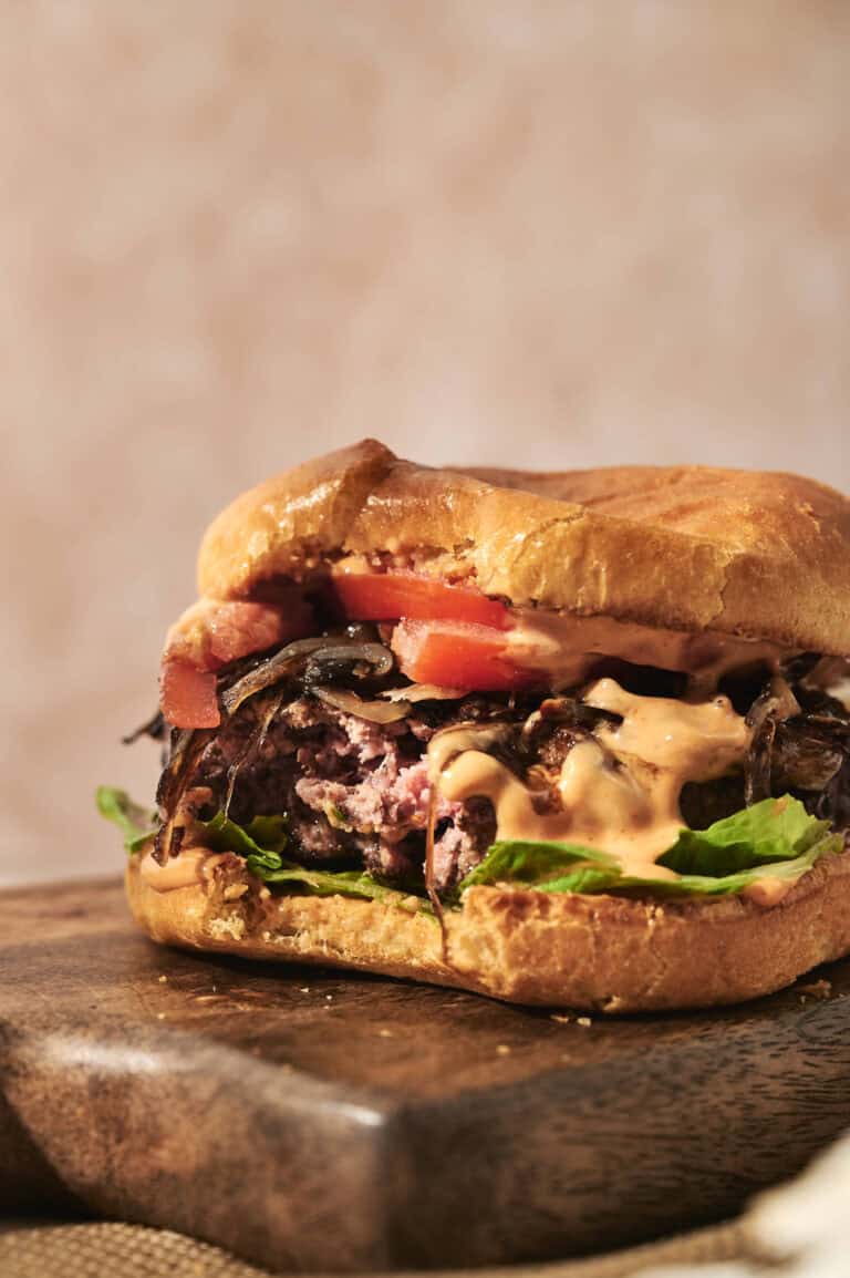 Wagyu Beef Burgers with Caramelized Onions and Special Sauce