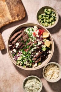 Mediterranean Bowl with Ribeye Steak