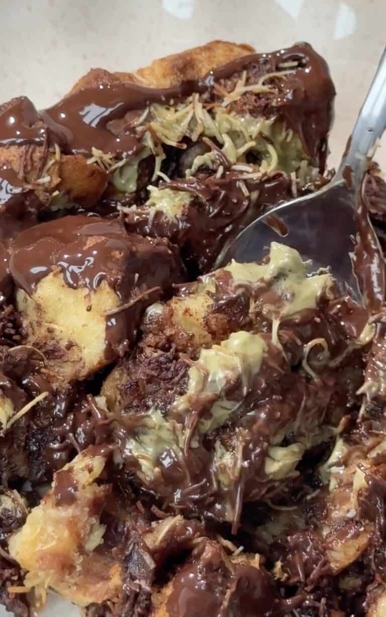 Dubai Chocolate Pistachio French Toast Bake
