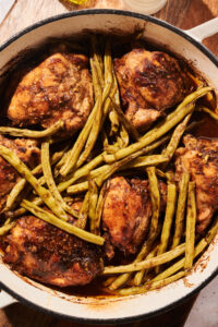 One Pot Chicken Thighs and Green Beans