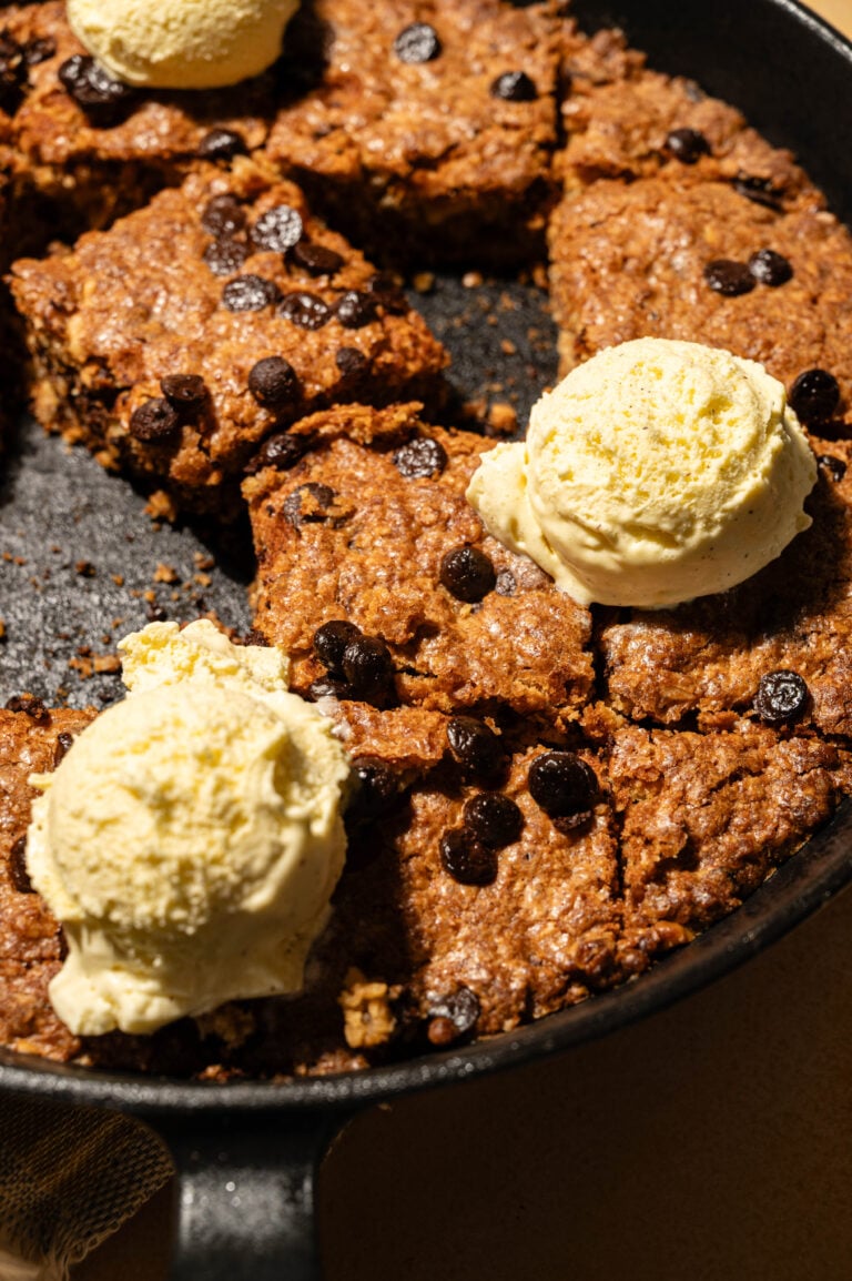 Oatmeal Chocolate Chip Skillet Cookie